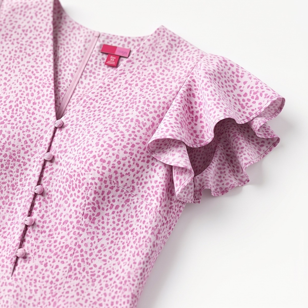 Vince Camuto MSRP $119 - Windswept Wonder Violet Blush Leopard Midi Dress XS - Picture 5 of 5